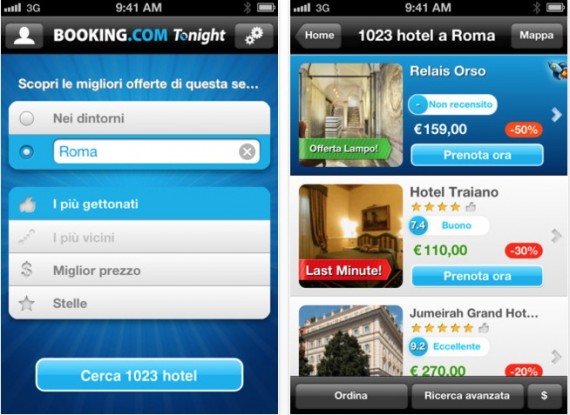 Booking.com Tonight, prenota un hotel direttamente dall’iPhone