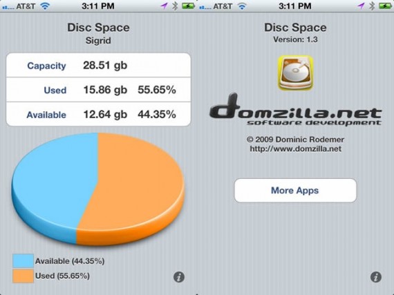 Disc Space: visualizza lo spazio disponibile sul tuo iPhone o iPod touch