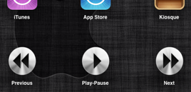 PodControl aggiunge le icone “Play/Pause”, “Previous” e “Next” alla Home per controllare la riproduzione musicale – Cydia