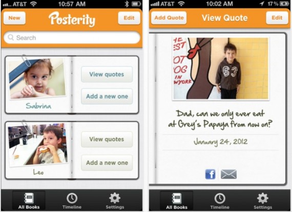 Posterity, l’app per creare il libro di frasi dei nostri  bambini