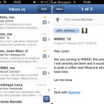 Sparrow: primo aggiornamento per il client di posta per iPhone, notifiche Push dalla prossima versione!