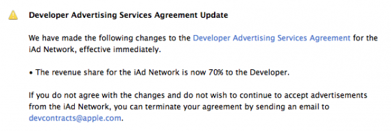 iAd: Apple incrementa la percentuale riservata agli sviluppatori portandola dal 60% al 70%