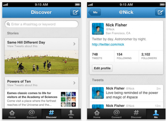 Twitter per iPhone si aggiorna alla versione 4.2: notifiche push per retweet/preferiti e nuova sezione “Attività”