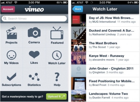 Vimeo 2.0.2 disponibile su App Store
