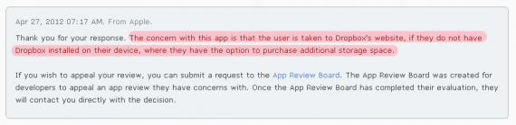 Apple sta rifiutando le app che utilizzano il Dropbox SDK