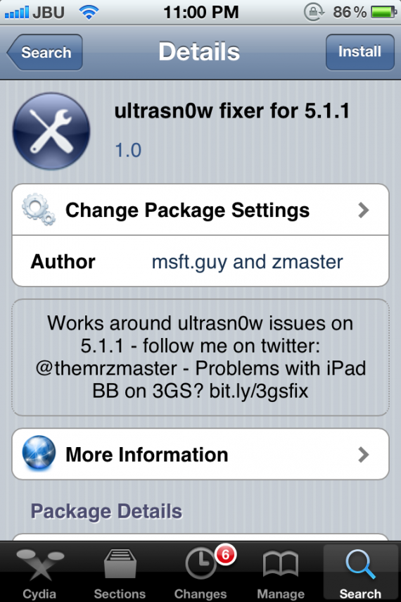 Ultrasn0w fixer consente di effettuare l’unlock delle vecchie baseband su iOS 5.1.1 – Cydia