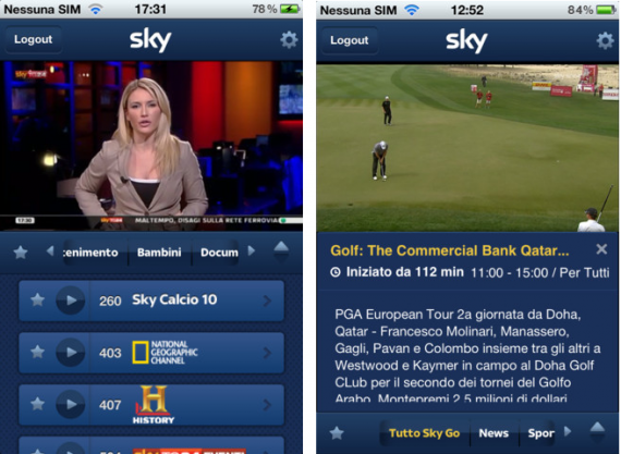 Sky Go si aggiorna ed introduce la ricerca dei programmi e la condivisione sui social network