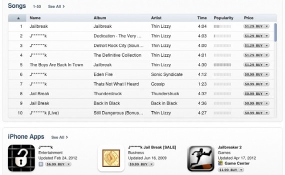 Apple censura la parola “Jailbreak” su iTunes Store e App Store