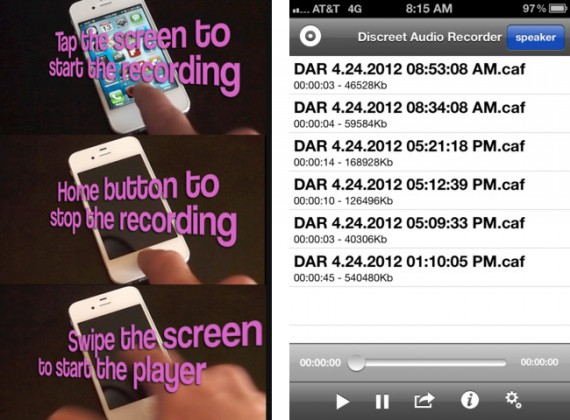 Discreet Audio Recorder, l’app che registra l’audio con un click
