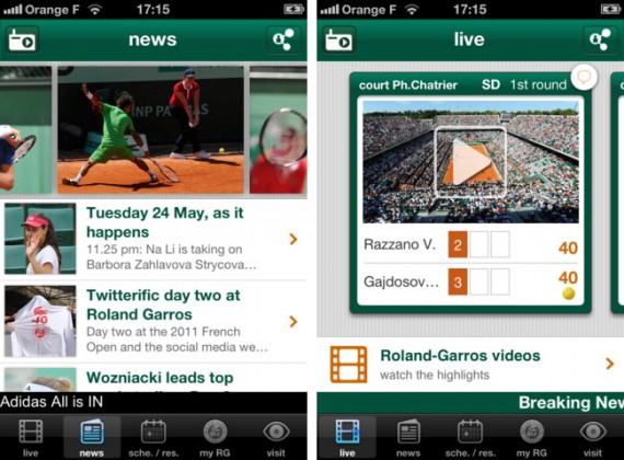 Sull’App Store arriva l’app ufficiale del Roland Garros 2012