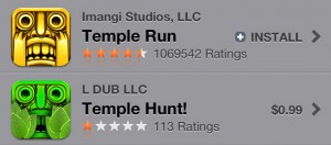 Temple Hunt!, l’ennesimo clone su App Store a superare i controlli di Apple