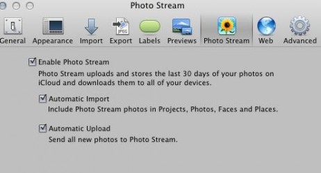 Come attivare Photo Stream su Aperture