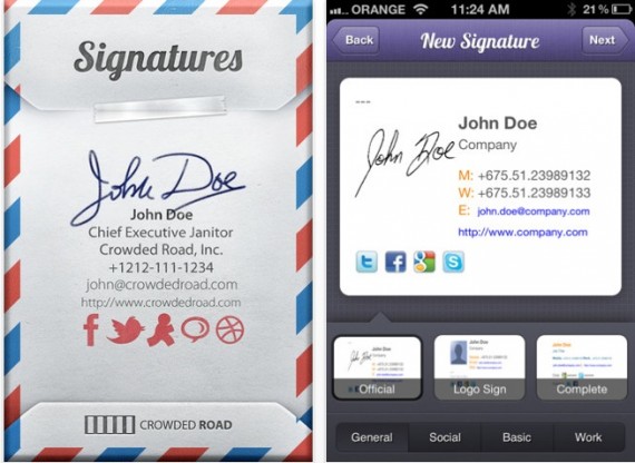 Signatures, l’app ideale per creare firme multiple da usare nelle e-mail!