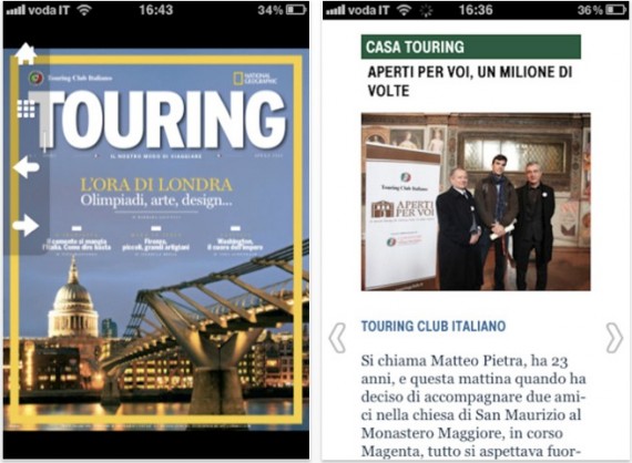 Nasce Touring Riviste, la nuova app del Touring Club Italiano