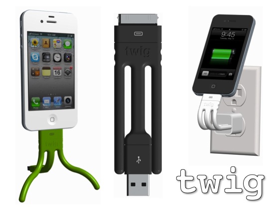 Twig, il cavo per iPhone che fa anche da stand