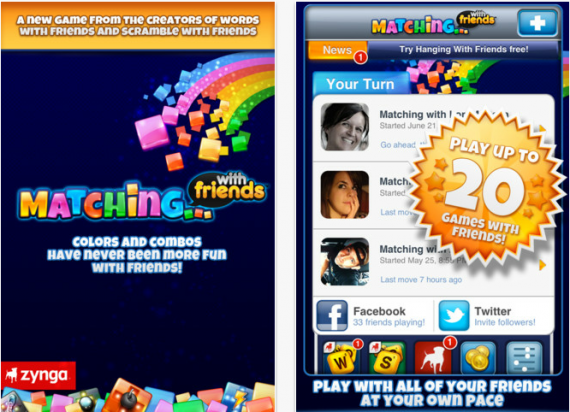 Matching With Friends, un nuovo divertente puzzle sociale creato da Zynga