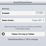 QuickPowerDown, spegni subito il dispositivo bypassando lo “slide to power off” – Cydia