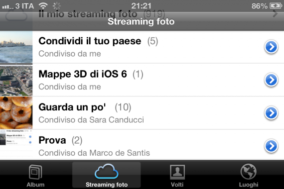 iPhoneItalia prova la condivisione degli Streaming Foto di iOS 6