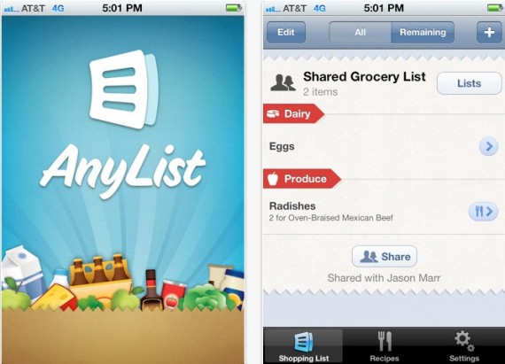 AnyList Grocery, un’app gratuita per creare e condividere la lista della spesa