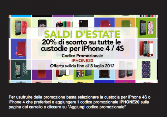 Proporta sconta del 20% tutte le custodie per iPhone 4 e 4S