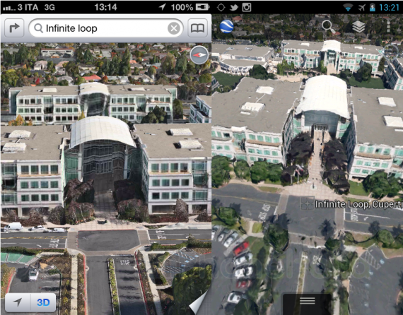 iPhoneItalia confronta le mappe 3D di iOS 6 con quelle di Jelly Bean di Google