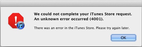 Come risolvere l’errore sconosciuto 4001 (o 4002) su iTunes Match
