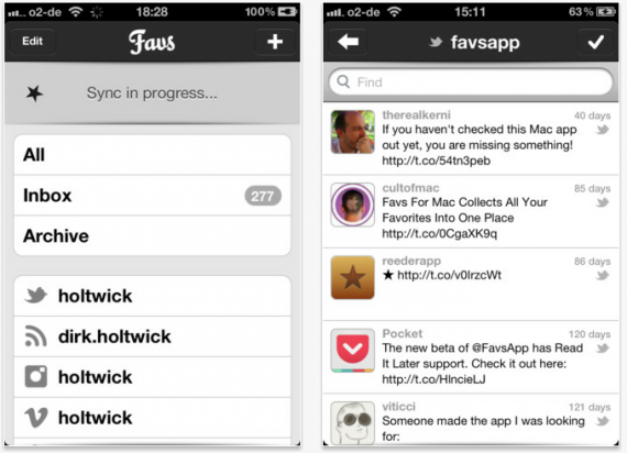 Favs: sincronizza tutti i tuoi Preferiti dai vari social networks su un’unica applicazione