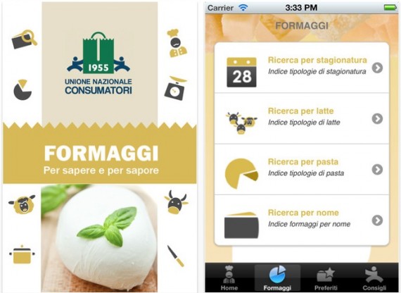 Formaggi, un’app interamente dedicata ai… formaggi!