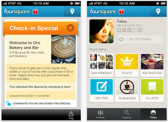Foursquare si aggiorna alla versione 5.0 ed introduce molte novità!