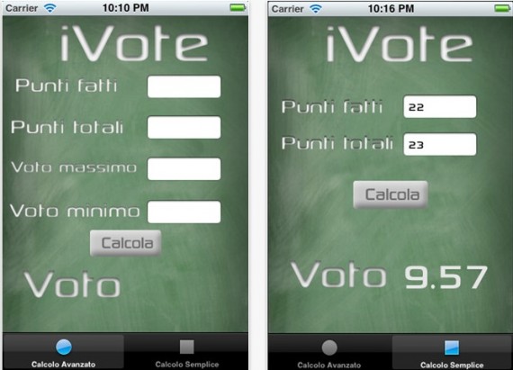 iVote: l’app per calcolare il voto in decimi delle verifiche