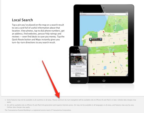 La navigazione turn-by-turn non sarà disponibile su iPhone 4 con la nuova app Mappe di Apple