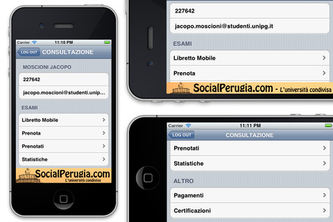 SOA: la segreteria (non ufficiale) dell’Università di Perugia su iPhone