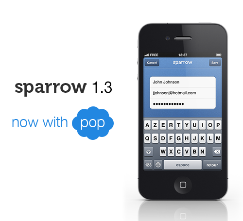 Sparrow si aggiorna alla versione 1.3 con supporto al protocollo POP