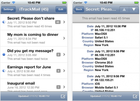 iTrackMail: l’applicazione per scoprire quando il destinatario legge la vostra mail