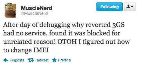 MuscleNerd risolve un serio problema con il downgrade della baseband su iPhone 3GS e riesce a cambiarne l’IMEI