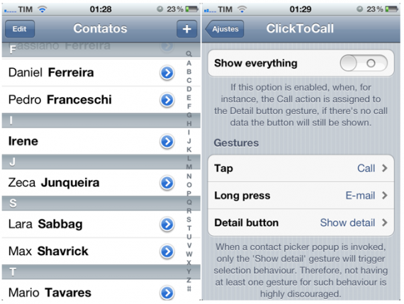 CallTap, un tweak che aggiunge le gestures Multi-Touch alla lista dei contatti – Cydia