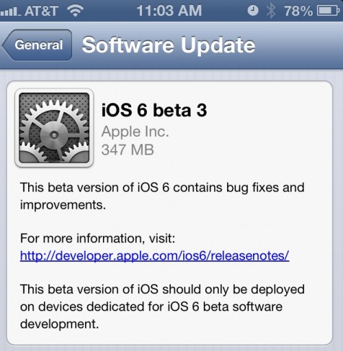 Apple rilascia iOS 6 beta 3!