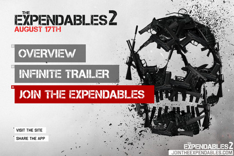 The Expendables 2 Infinite Trailer, l’applicazione ufficiale del nuovo film ‘I Mercenari 2’ in arrivo nelle sale nel mese di Agosto