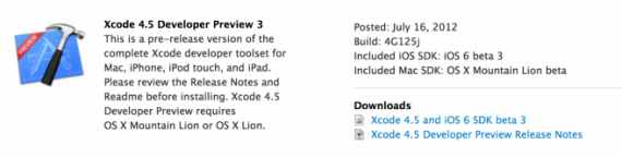 Apple rilascia Xcode 4.5 Developer Preview 3