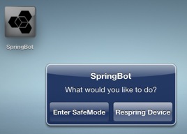 SpringBot, un’icona per eseguire un respring o per mettere in Safe Mode l’iPhone – Cydia