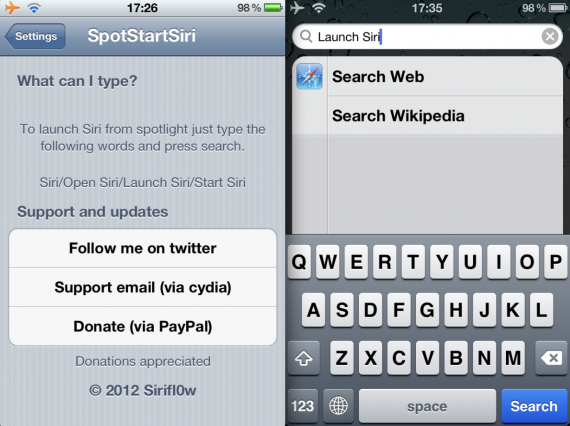 SpotStartSiri, un tweak per lanciare Siri da… veri nerd! – Cydia