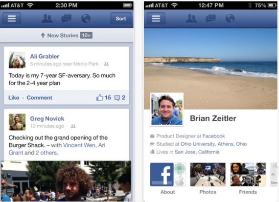 L’app di Facebook si aggiorna alla versione 5.0 con diversi miglioramenti nelle prestazioni
