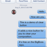 ClearButton, cancella la cronologia delle chat in Messaggi con un tap – Cydia