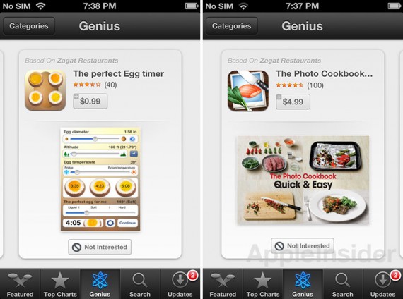 Apple attiva le raccomandazioni Genius sull’App Store