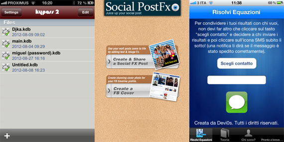 iPhoneItalia Quick Review: KyPass2, Social PostFx e iEQ Solver