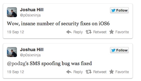 iOS6 corregge il bug negli SMS che fu scoperto da pod2g