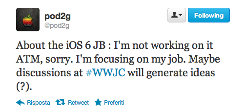 Pod2G: non sono al lavoro sul jailbreak di iOS 6