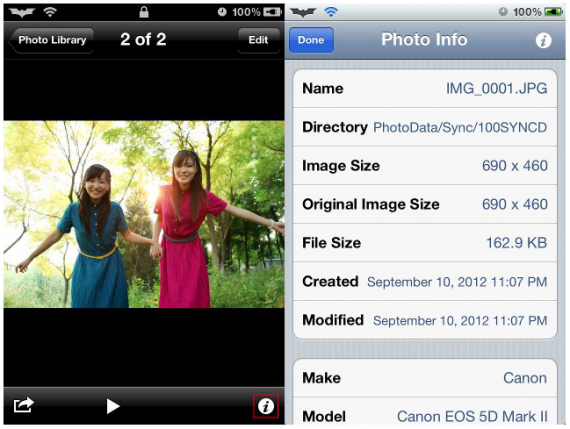 Photo Info, nuove informazioni per le foto nell’app Immagini – Cydia