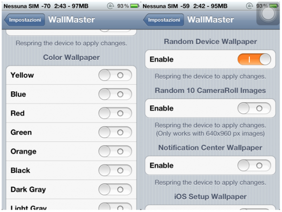 WallMaster, un tweak con diverse opzioni per modificare lo sfondo della Home – Cydia