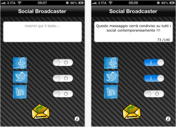 SocialBroadcaster: aggiorna lo stato dei social networks con un solo messaggio – La recensione di iPhoneItalia